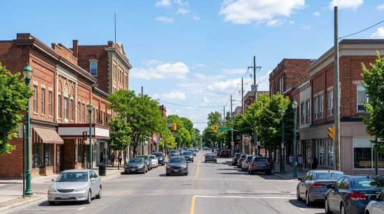 Downtown Oshawa, Ontario, along King Street.