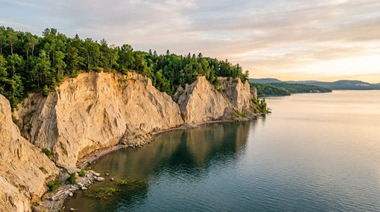 The Scarborough Bluffs above Lake Ontario in Toronto.