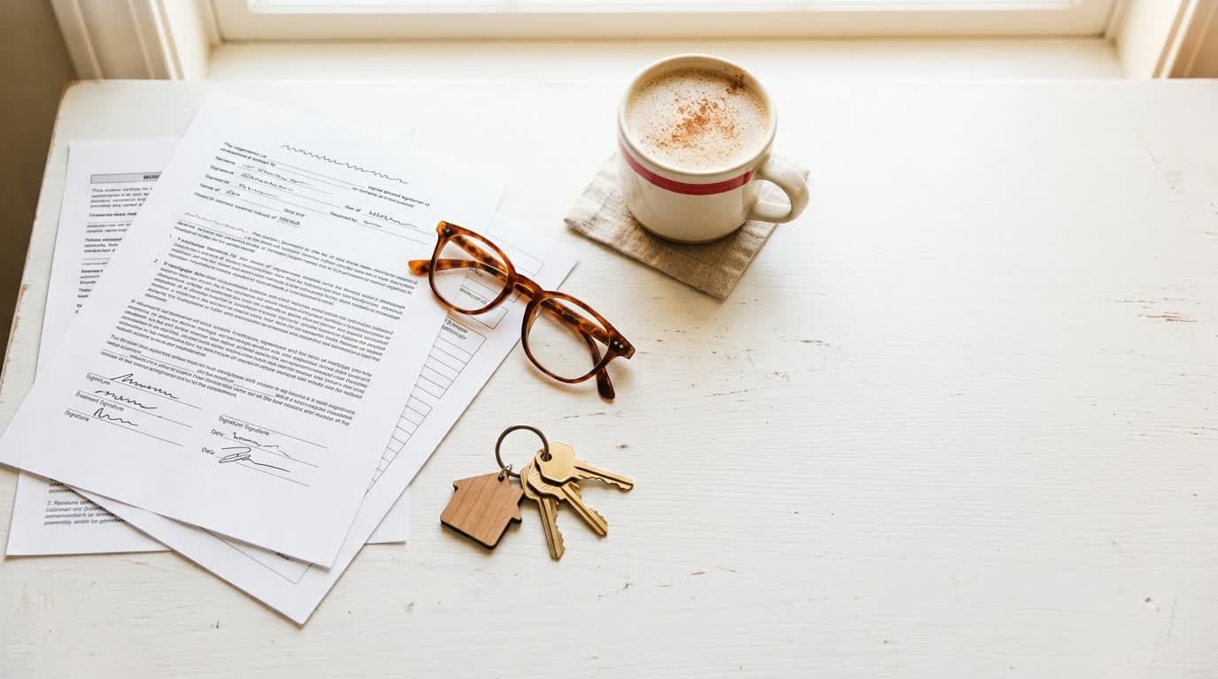 A first-time buyer’s desk: the paperwork and the arithmetic that decide what deposit a purchase actually needs.